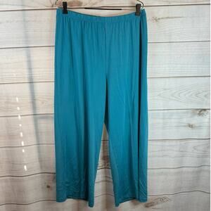 Vintage Salon Studio Blue Elastic Waist Band Wide Leg Pull On Pants Size XLP